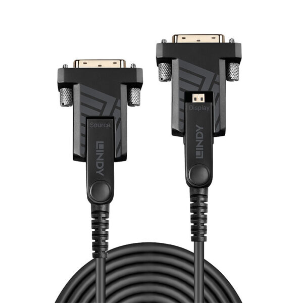 Lindy 40m Fibre Optic Hybrid Micro-HDMI 18G Cable with Detachable Lindy 40m Fibre Optic Hybrid Micro-HDMI 18G Cable with Detachable