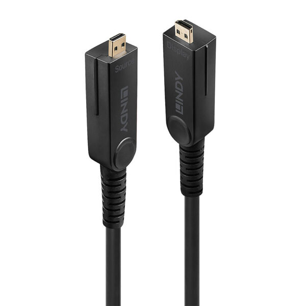 Lindy 40m Fibre Optic Hybrid Micro-HDMI 18G Cable with Detachable Lindy 40m Fibre Optic Hybrid Micro-HDMI 18G Cable with Detachable