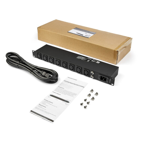 StarTech.com 8-Port Rack-Mount PDU with C13 Outlets - 16 A - 10 ft.