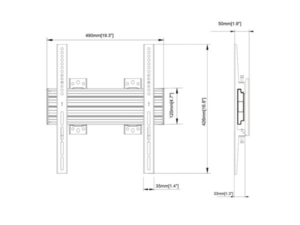 WALLMOUNT PRO 400 FIXED BLACK