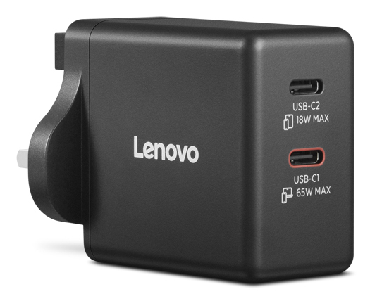 LENOVO DUAL USB-C 65W GAN CHARGER