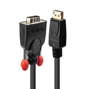 Lindy 2m DisplayPort to VGA Cable 2MACTIVEDISPLAYPORTTOVGACABLEBLACK