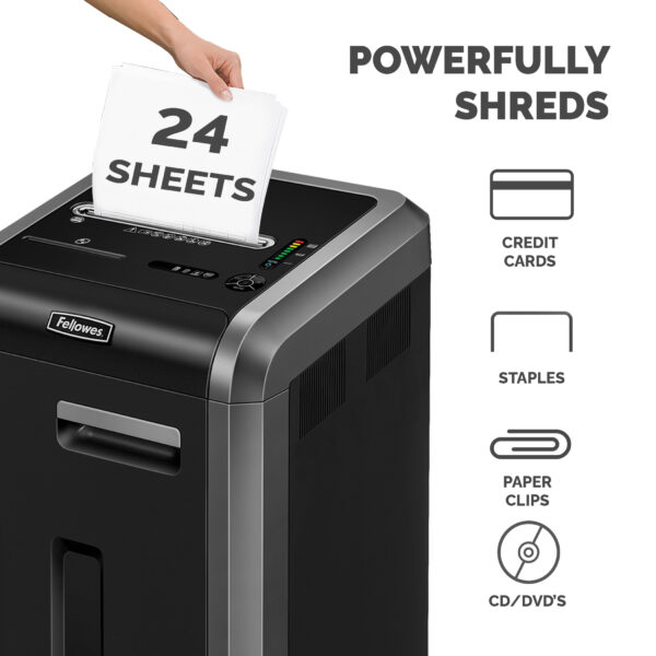 Fellowes Paper Shredder 225Ci 24 Sheet Cross Cut Shredder with 60 Fellowes Paper Shredder 325Ci 24 Sheet Cross Cut Shredder with 83