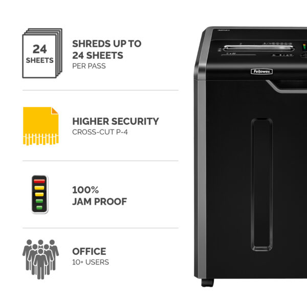 Fellowes Paper Shredder 325Ci 24 Sheet Cross Cut Shredder with 83 Fellowes Paper Shredder 325Ci 24 Sheet Cross Cut Shredder with 83