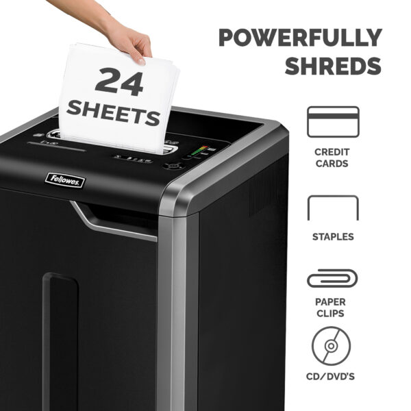 Fellowes Paper Shredder 325Ci 24 Sheet Cross Cut Shredder with 83 Fellowes Paper Shredder 325Ci 24 Sheet Cross Cut Shredder with 83