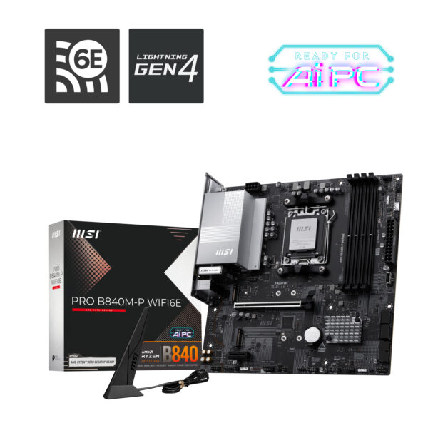 MSI PRO B840M-P WIFI6E motherboard AMD B840 Socket AM5 micro ATX MSI PRO B840M-P WIFI6E motherboard AMD B840 Socket AM5 micro ATX