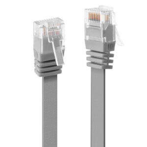 Lindy 0.3m Cat.6 U/UTP Flat Network Cable, Grey 0.3M CAT6 U/UTP FLAT GIGABIT NETWOR