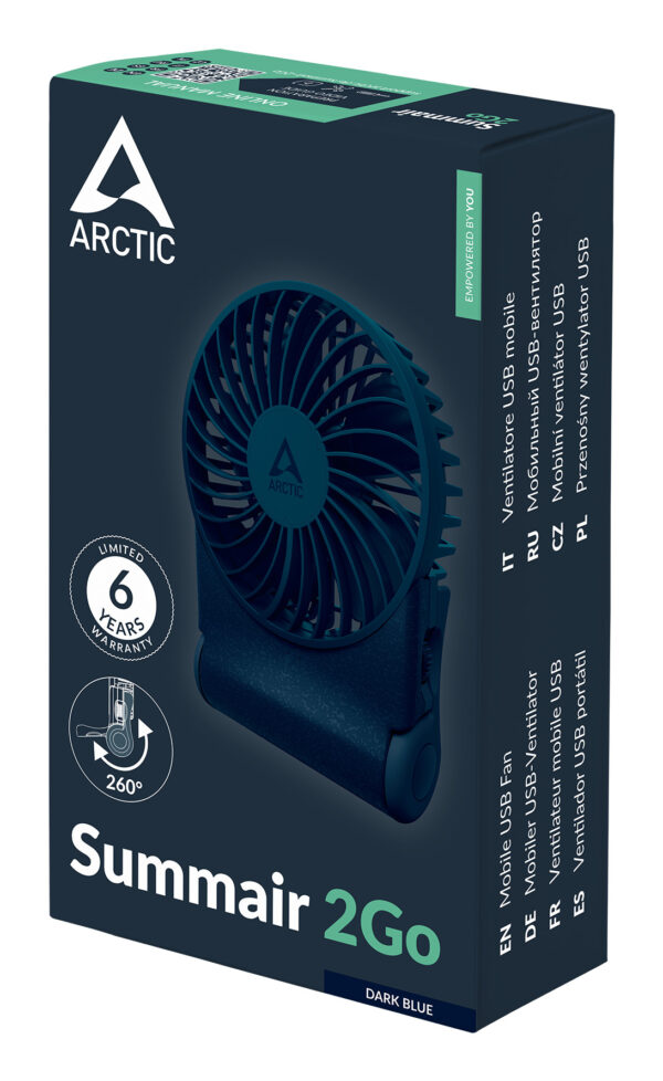 ARCTIC Summair 2Go - Powerful Handheld Fan with Extra-Long Battery