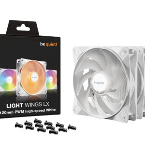 be quiet! LIGHT WINGS LX 120mm PWM High Speed 3-Pack White Computer