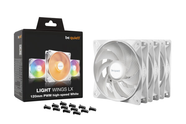 be quiet! LIGHT WINGS LX 120mm PWM High Speed 3-Pack White Computer