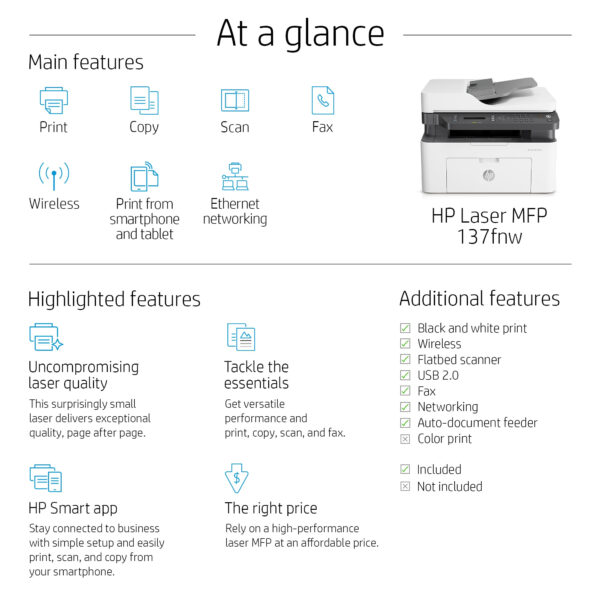 HP LASER MFP 137FNW PRINTER