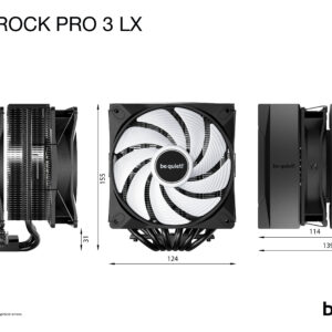 be quiet! Pure Rock Pro 3 LX Black Processor Air cooler 12 cm 1 pc(s)