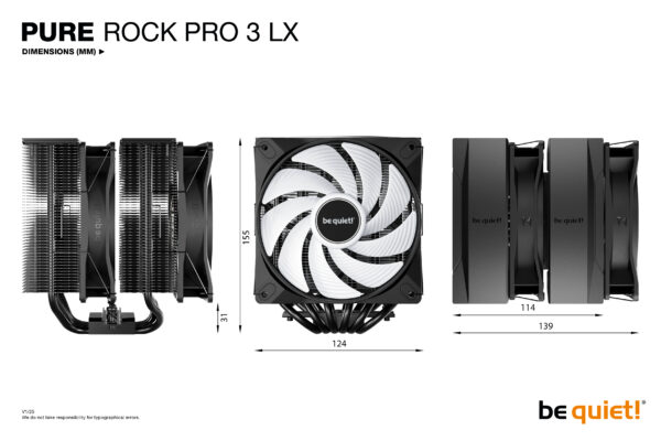 be quiet! Pure Rock Pro 3 LX Black Processor Air cooler 12 cm 1 pc(s)