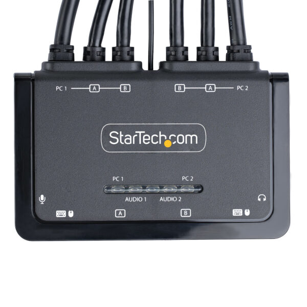 StarTech.com 2-Port Dual-Monitor DisplayPort Cable KVM Switch, 4K