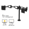 Fellowes Vista Dual Monitor Arm - Monitor Mount for 10KG 26 inch