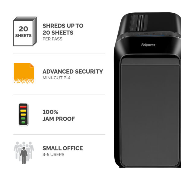 Fellowes LX Series Powershred LX220 paper shredder 65 dB Black Fellowes LX Series Powershred LX220 paper shredder 65 dB Black