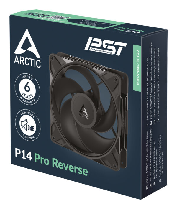ARCTIC Freezer P14 Pro Reverse - 140 mm A-RGB PWM Fan with Cable