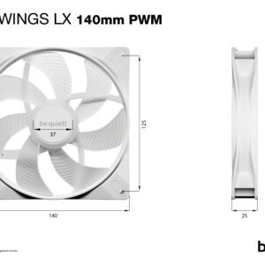 be quiet! LIGHT WINGS LX 140mm PWM 3-Pack White Computer case Fan 14