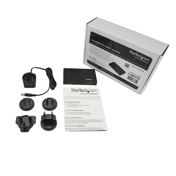 StarTech.com 2-Port HDMI Splitter with HDR - 4K 60Hz