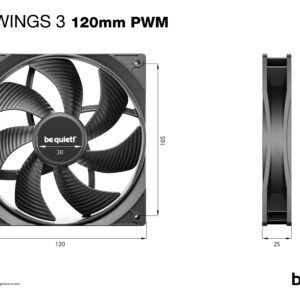 be quiet! Pure Wings 3 120mm | PWM Triple Pack Computer case Fan 12