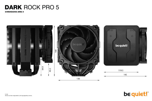 be quiet! Dark Rock Pro 5 Processor Air cooler 120/135 mm Black 1