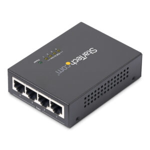 StarTech.com 4-Port Gigabit Midspan - PoE+ Injector - 802.3at/af