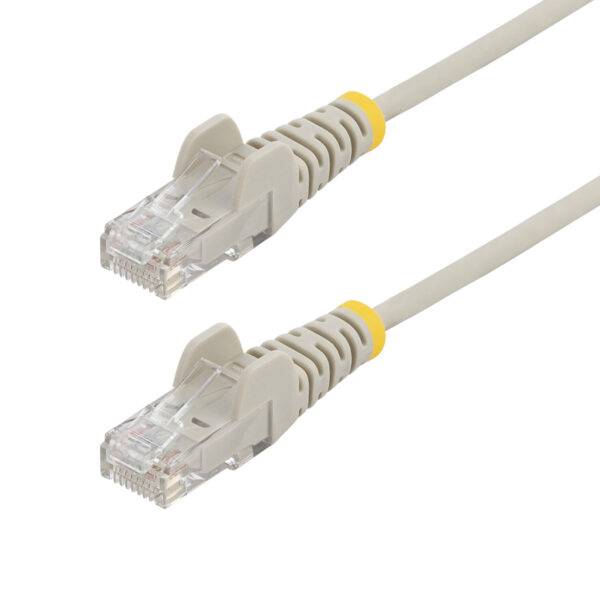 StarTech.com 10m Gray Slim CAT6 Ethernet Cable, Snagless, 100W PoE,