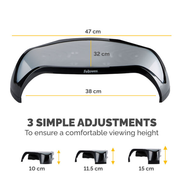 Fellowes Computer Monitor Stand with 3 Height Adjustments - Smart Fellowes Computer Monitor Stand with 3 Height Adjustments - Smart