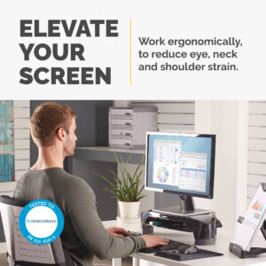 Fellowes Computer Monitor Stand with 3 Height Adjustments - Smart Fellowes Computer Monitor Stand with 3 Height Adjustments - Smart