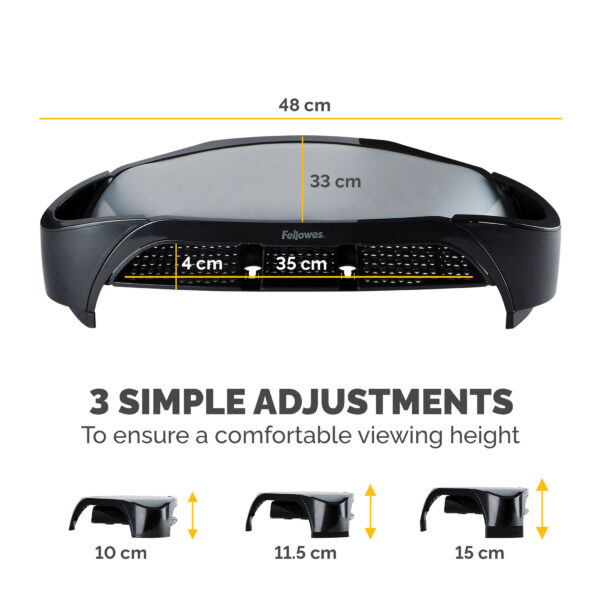 Fellowes Computer Monitor Stand with 3 Height Adjustments - Smart Fellowes Computer Monitor Stand with 3 Height Adjustments - Smart