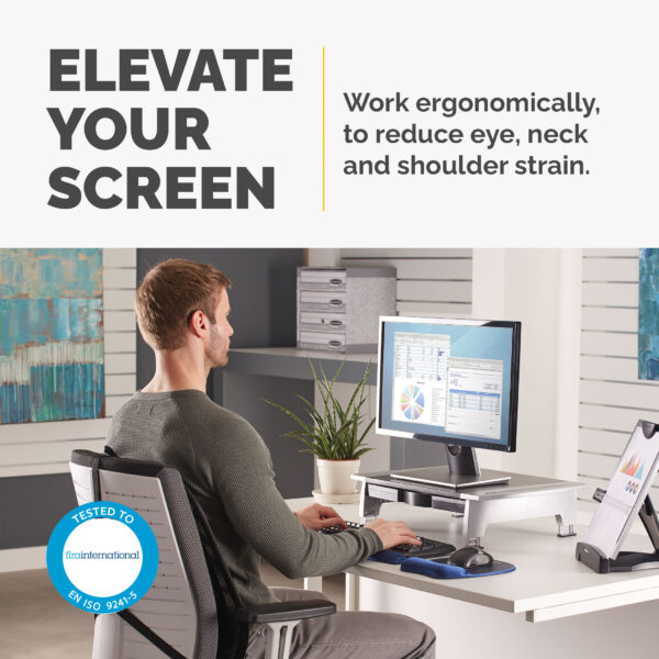 Fellowes Computer Monitor Stand with 5 Height Adjustments - Office Fellowes Computer Monitor Stand with 5 Height Adjustments - Office