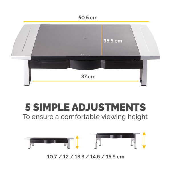 Fellowes Computer Monitor Stand with 5 Height Adjustments - Office Fellowes Computer Monitor Stand with 5 Height Adjustments - Office