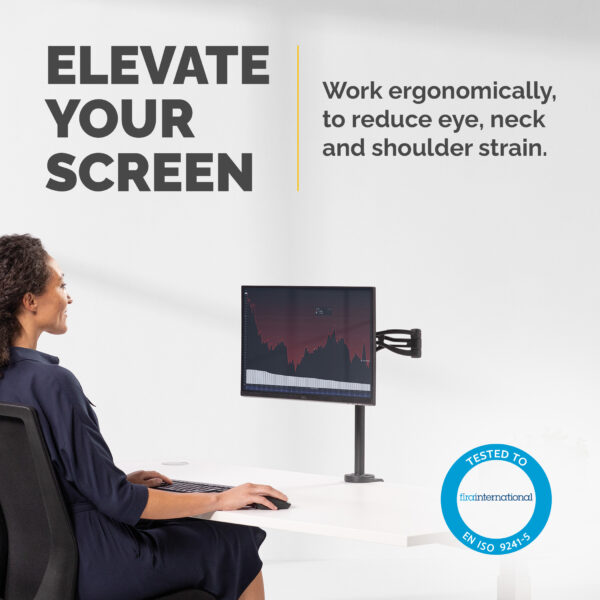 Fellowes Vista Single Monitor Arm - Monitor Mount for 10KG 32 Inch Fellowes Vista Dual Monitor Arm - Monitor Mount for 10KG 26 inch