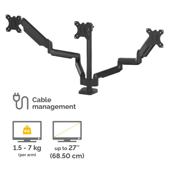 Fellowes Platinum Series Triple Monitor Arm - Monitor Mount for Three Fellowes Platinum Series Triple Monitor Arm - Monitor Mount for Three
