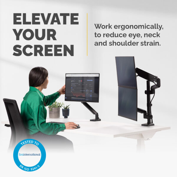 Fellowes Platinum Series Dual Stacking Monitor Arm - Monitor Mount Fellowes Platinum Series Dual Monitor Arm - Monitor Mount for Two 8KG