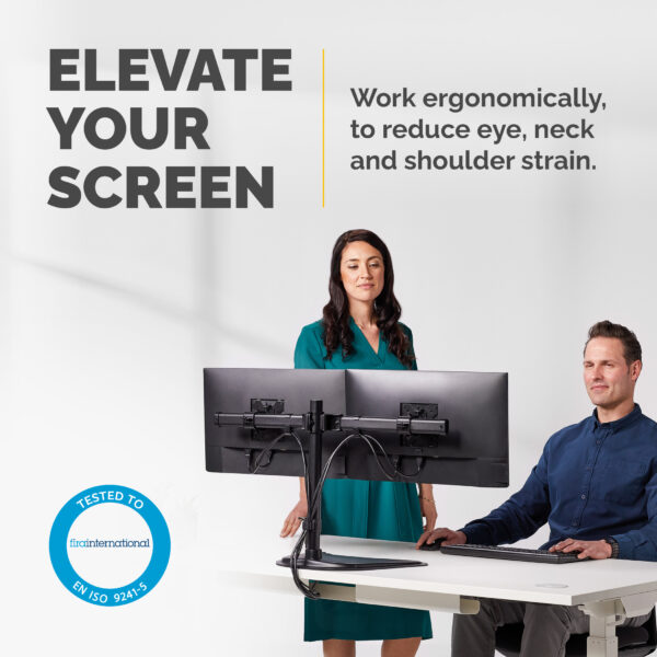 Fellowes Seasa Dual Monitor Arm - Freestanding Monitor Mount for 8KG Fellowes Seasa Dual Monitor Arm - Freestanding Monitor Mount for 8KG