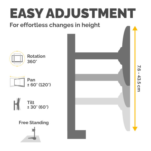 Fellowes Seasa Dual Monitor Arm - Freestanding Monitor Mount for 8KG Fellowes Seasa Dual Monitor Arm - Freestanding Monitor Mount for 8KG
