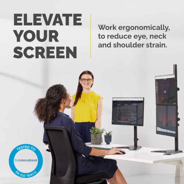 Fellowes Seasa Dual Stacking Monitor Arm - Freestanding Monitor Mount Fellowes Seasa Dual Stacking Monitor Arm - Freestanding Monitor Mount