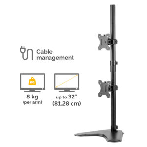 Fellowes Seasa Dual Stacking Monitor Arm - Freestanding Monitor Mount Fellowes Seasa Dual Stacking Monitor Arm - Freestanding Monitor Mount