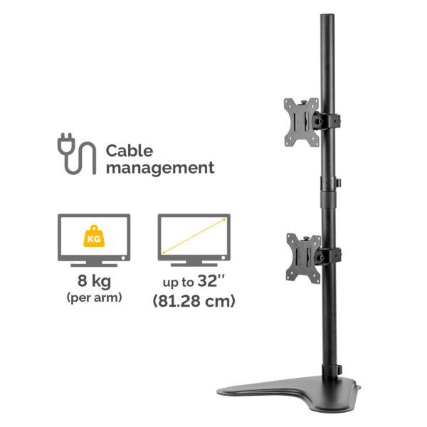 Fellowes Seasa Dual Stacking Monitor Arm - Freestanding Monitor Mount Fellowes Seasa Dual Stacking Monitor Arm - Freestanding Monitor Mount