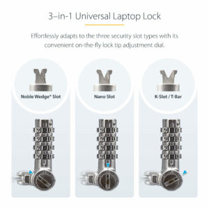 StarTech.com 25-Pack Universal Laptop Lock 6.6ft (2m), Master Keyed