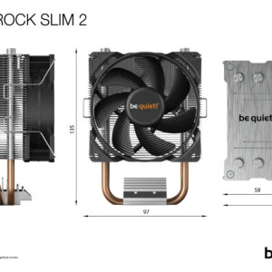 be quiet! PURE ROCK SLIM 2 Processor Cooler 9.2 cm Silver 1 pc(s)