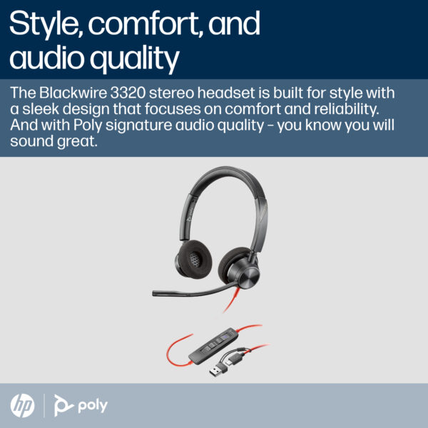 POLY BW3320-M STEREO USB-C/A