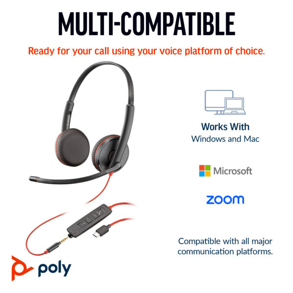 POLY BW3220 STEREO USB-C/A