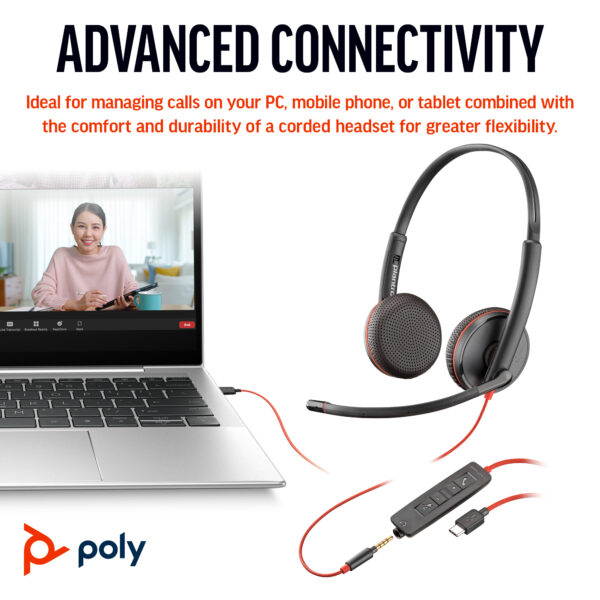 POLY BW3225 STEREO USB-C/A (BULK)