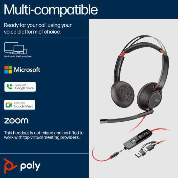 POLY BW5220 STEREO USB-C/A