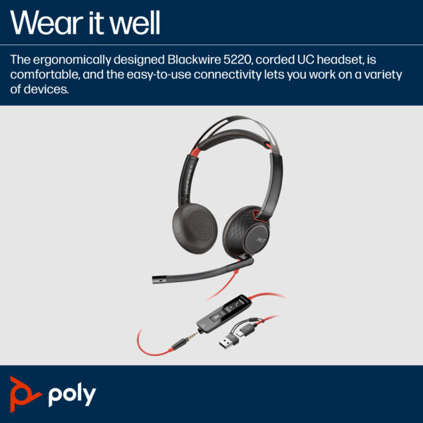 POLY BW5220 STEREO USB-C/A