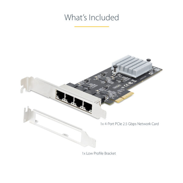 StarTech.com 4-Port 2.5Gbps NBASE-T PCIe Network Card, Intel I225-V,