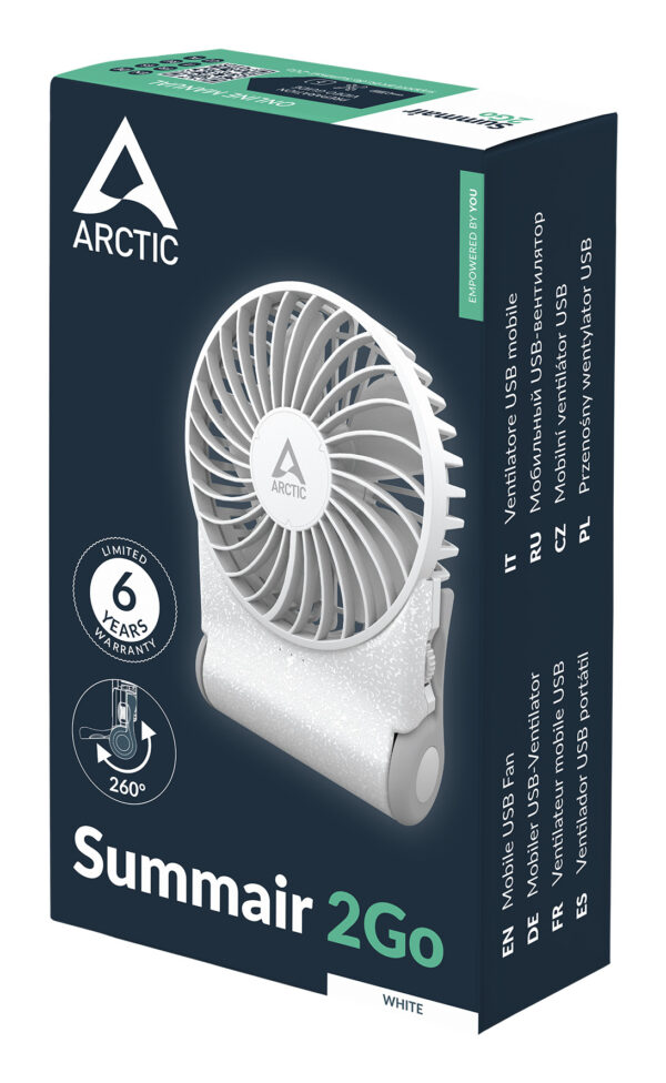 ARCTIC Summair 2Go - Powerful Handheld Fan with Extra-Long Battery