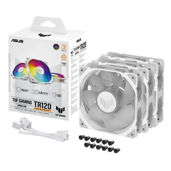 ASUS TUF GAMING TR120 ARGB REVERSE 3IN1 White Computer case Air ASUS TUF GAMING TR120 ARGB REVERSE 3IN1 White Computer case Air